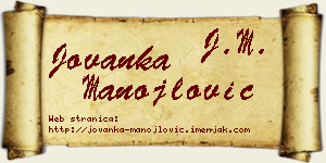 Jovanka Manojlović vizit kartica